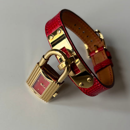 Hermes 1990s Kelly Red Watch