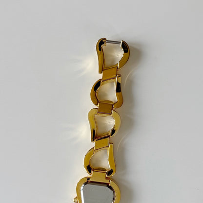 Yves Saint Laurent 1990s Heart  Dial Band Gold Plated Watch