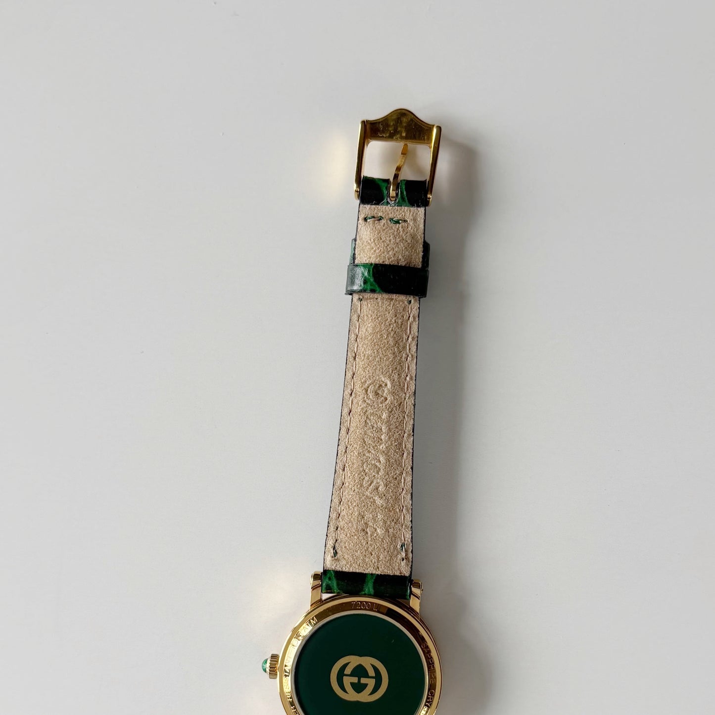 Gucci 1990s Date Round Dial Gold Plated Watch