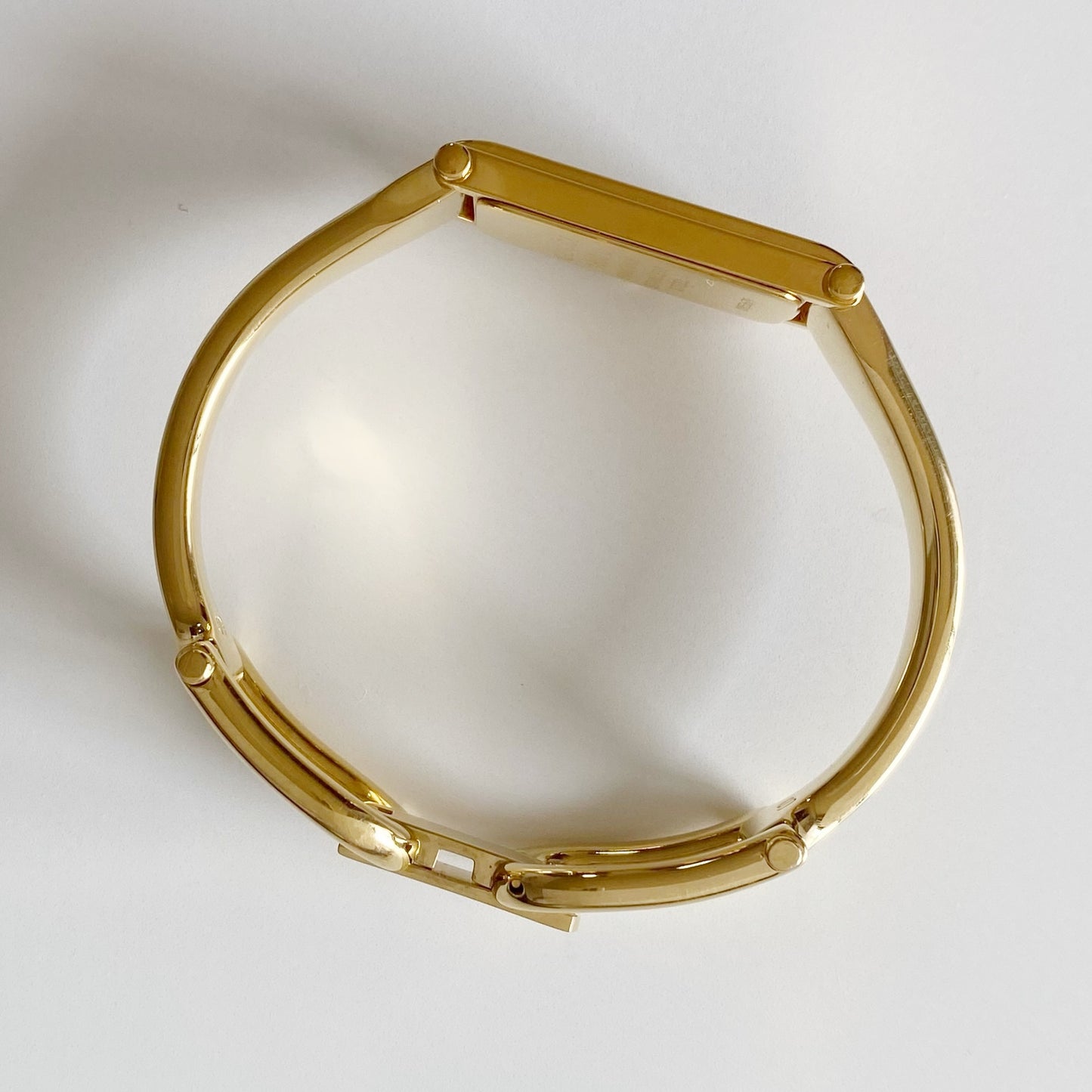 Gucci 1990s Gold Dial Gold Plated Bangle Watch (Small)