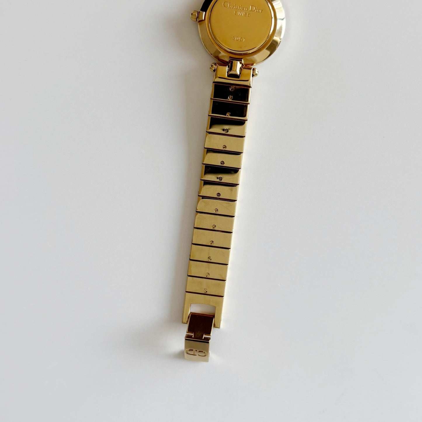 Dior 1990s Round Dial Gold Plated Watch