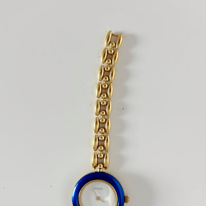 Gucci 1990s Interchangeable Bezel Gold Plated Watch with 6 bezels, case (160mm)
