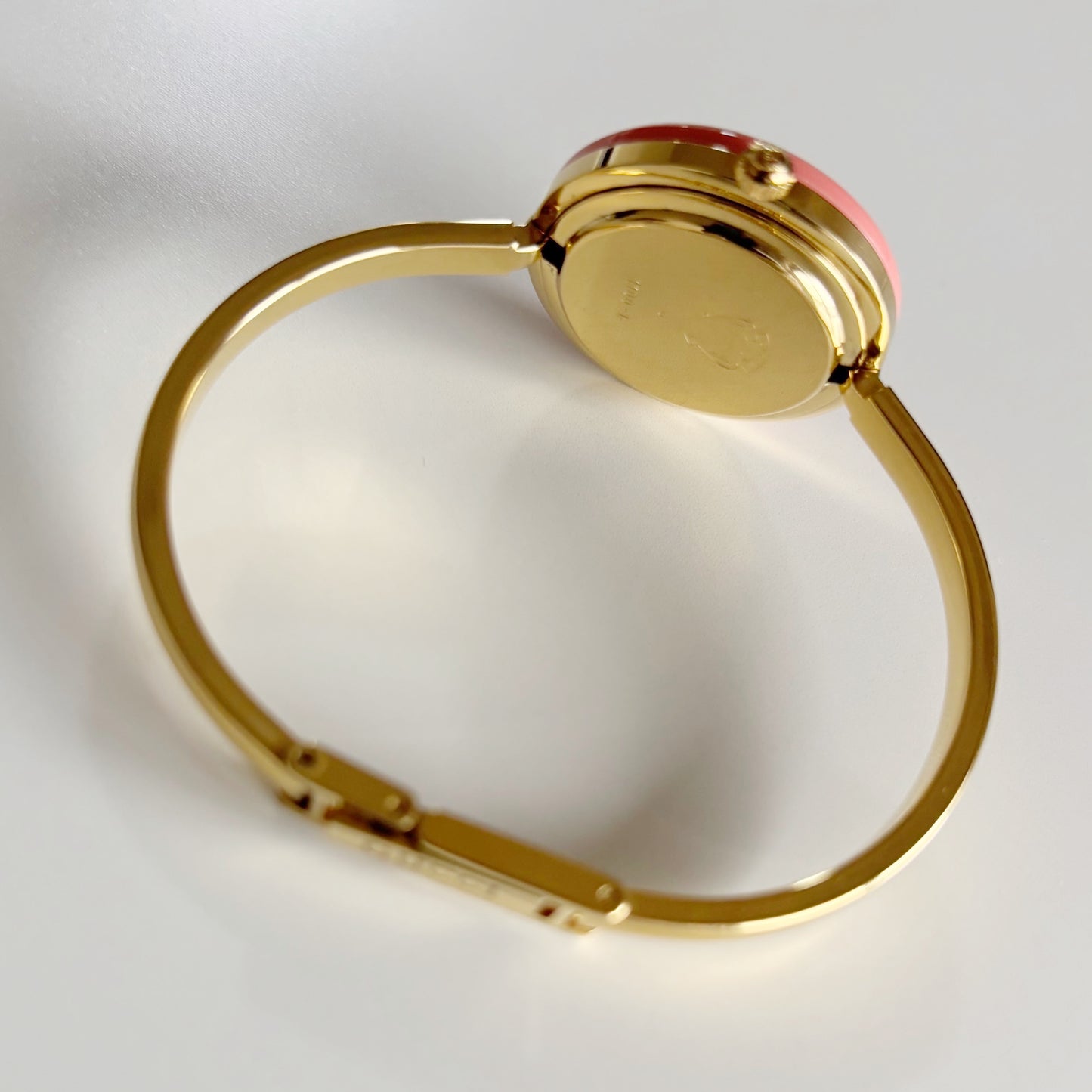 Gucci 1990s Interchangeable Bezel Gold Plated Bangle Watch with 12 bezels, case (Small)