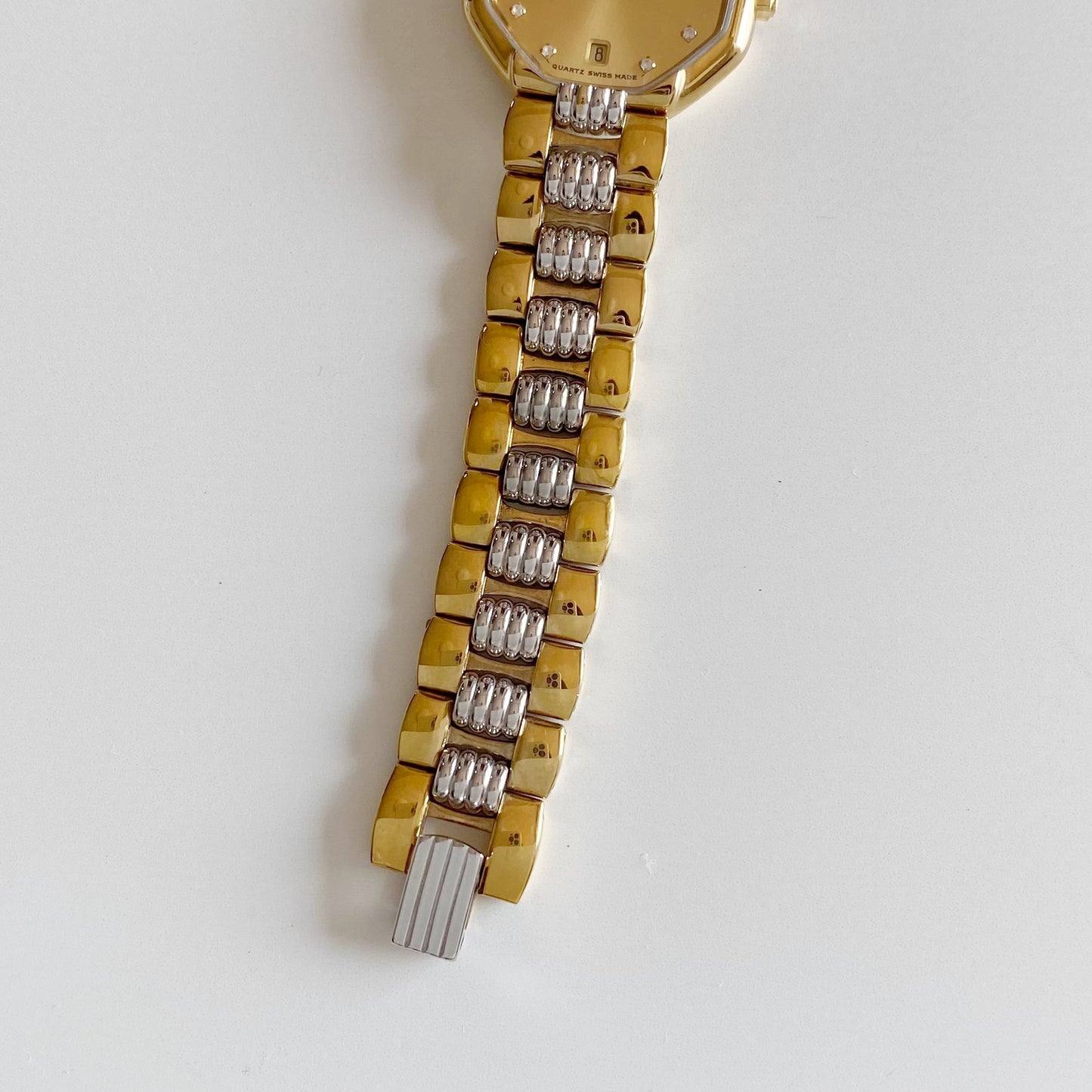 Dior 1990s Octagon Two Tone Gold Plated Watch