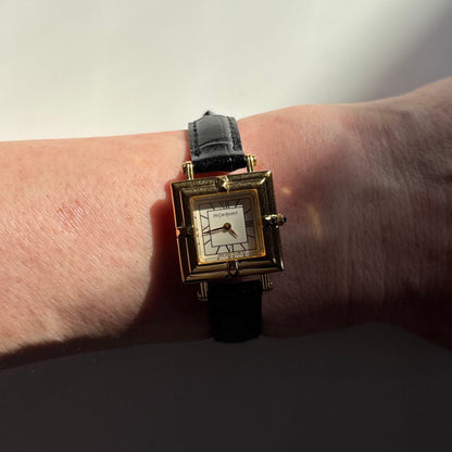 Yves Saint Laurent 1990s Square Dial Gold Plated Watch