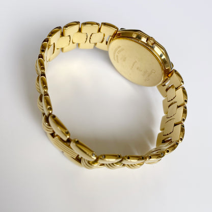 Dior 1990s Octagon Date Gold Plated Watch