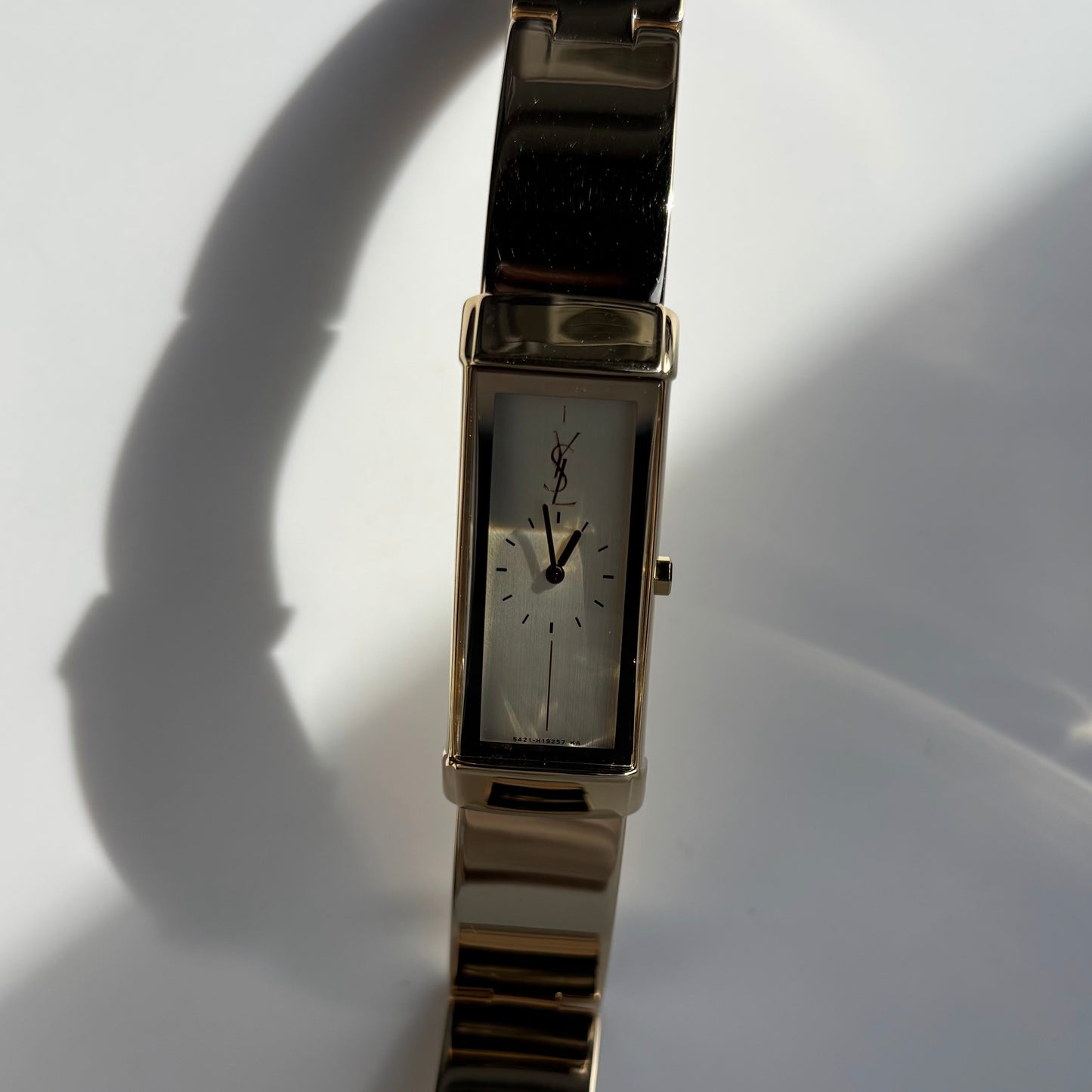 Yves Saint Laurent 1990s Rectangular Dial Gold Plated Watch