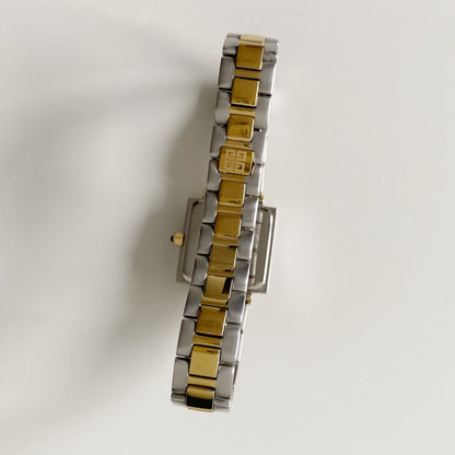 Givenchy 1990s Square Dial Two Tone Watch