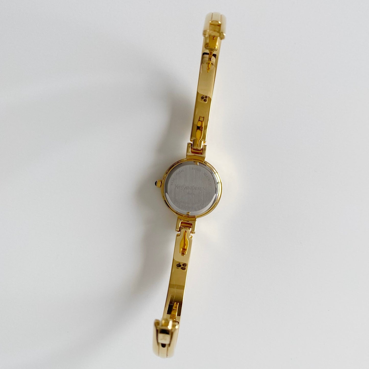Yves Saint Laurent Seashell Dial Gold Plated Bangle Watch