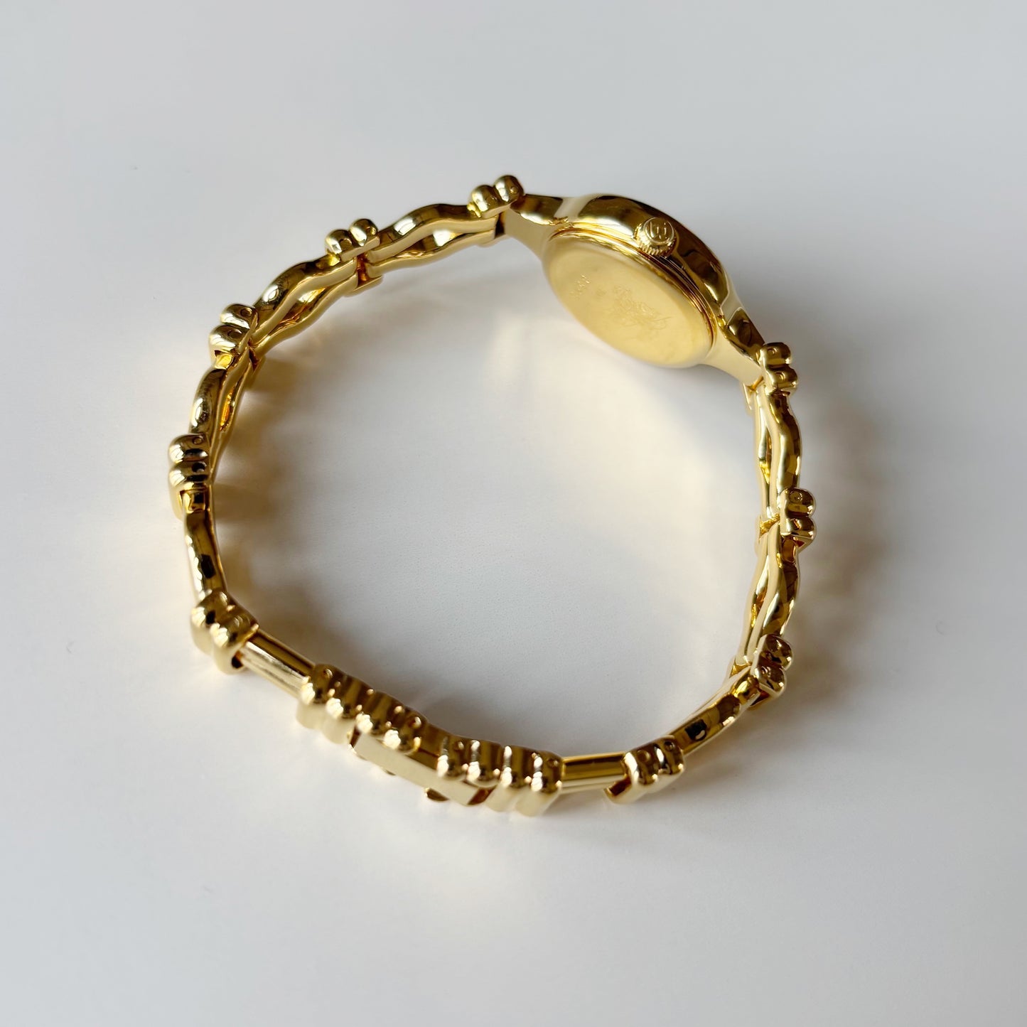 Burberry 1990s Seashell Dial Gold Plated Watch