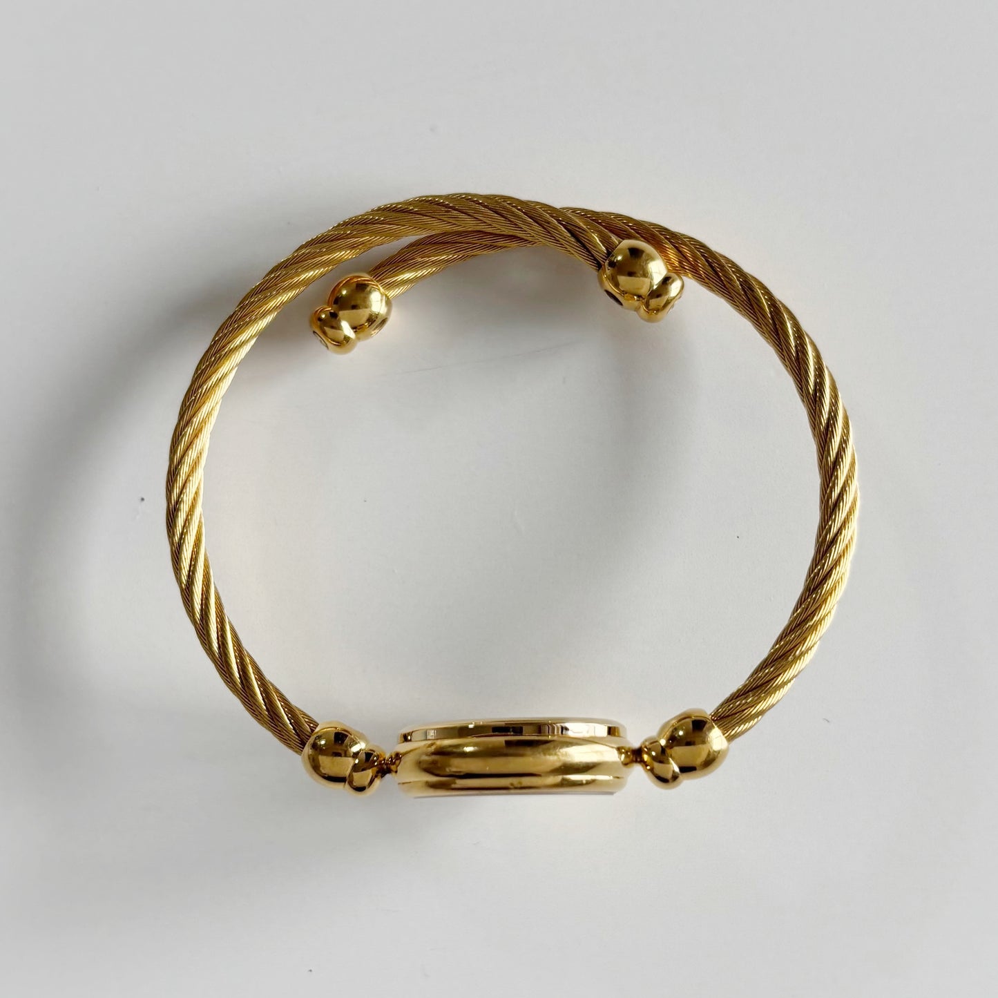 Gucci 1990s Gold Plated Cable Bangle Watch