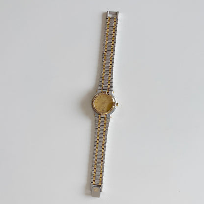 Gucci 1990s Date Round Dial Two Tone Watch