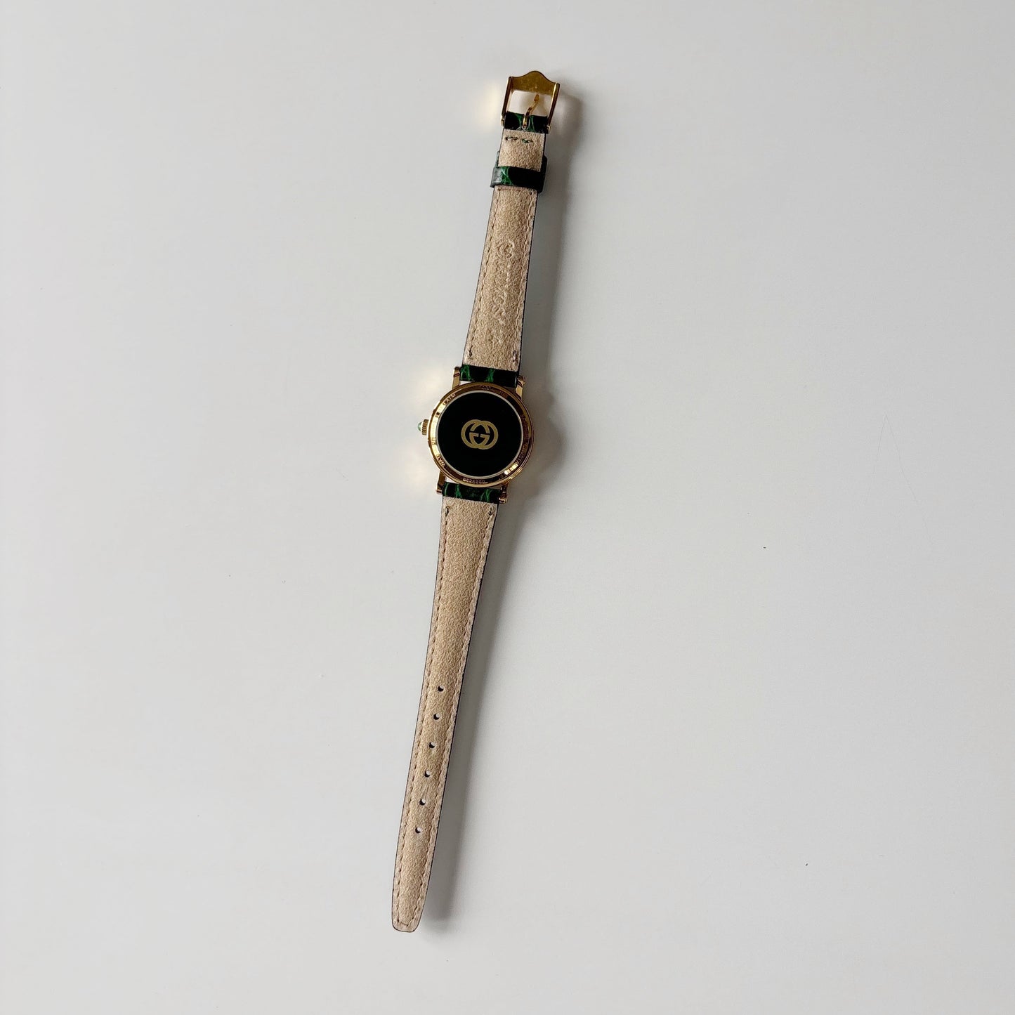 Gucci 1990s Date Round Dial Gold Plated Watch