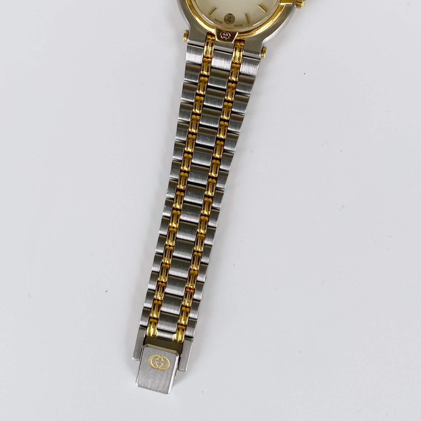 Gucci 1990s Date Gold Plated Two Tone Watch