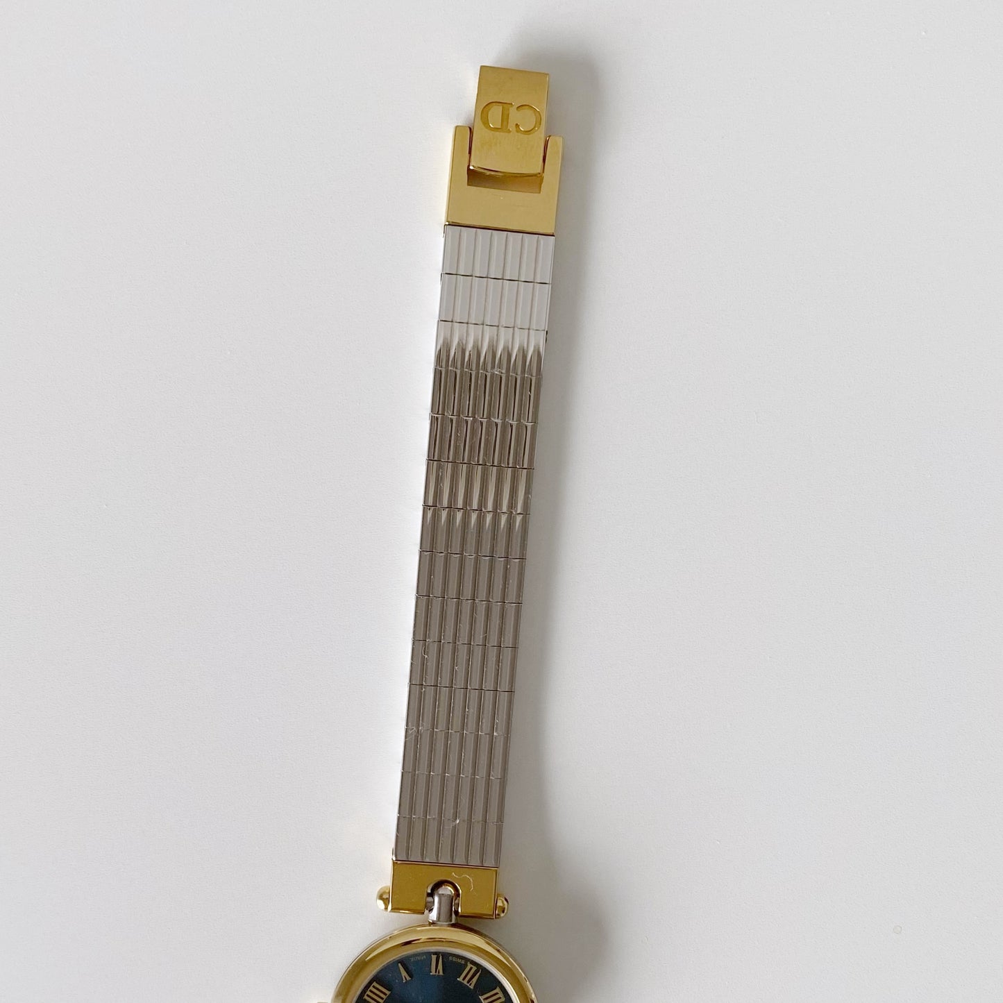 Dior 1990s Navy Dial Gold Plated Two Tone Watch