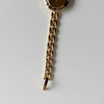 Gucci 1990s Interchangeable Bezel Gold Plated Rice Chain Watch with 6 bezels, case (160mm)
