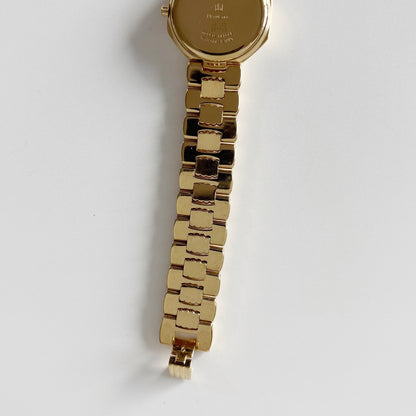 Dior 1990s Octagon Gold Dial Gold Plated Watch