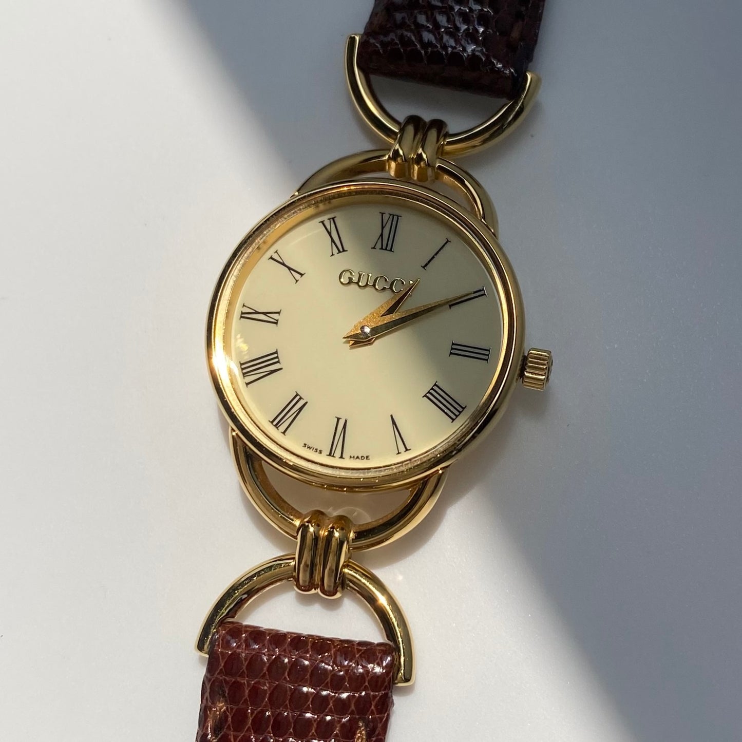 Gucci 1990s Gold Plated Horsebit Watch