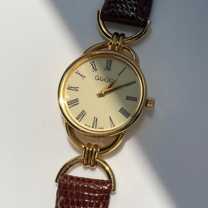 Gucci 1990s Gold Plated Horsebit Watch