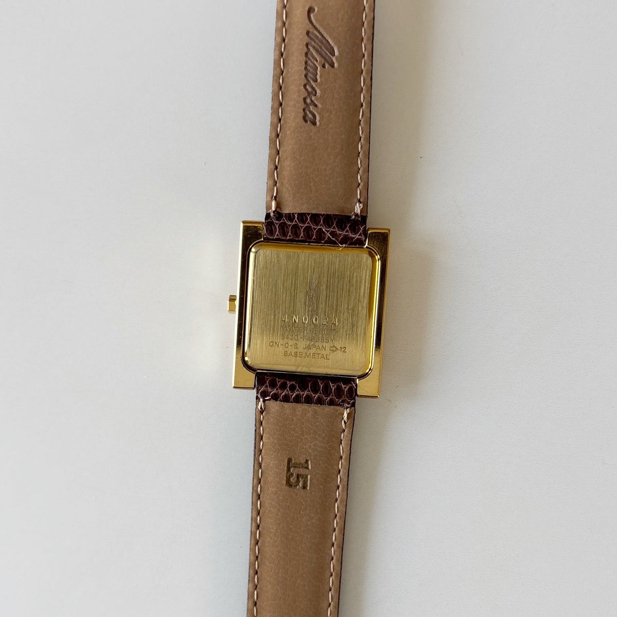 Yves Saint Laurent 1990s Square Dial Gold Plated Watch