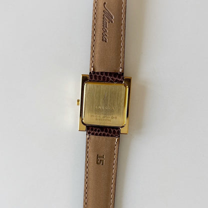 Yves Saint Laurent 1990s Square Dial Gold Plated Watch