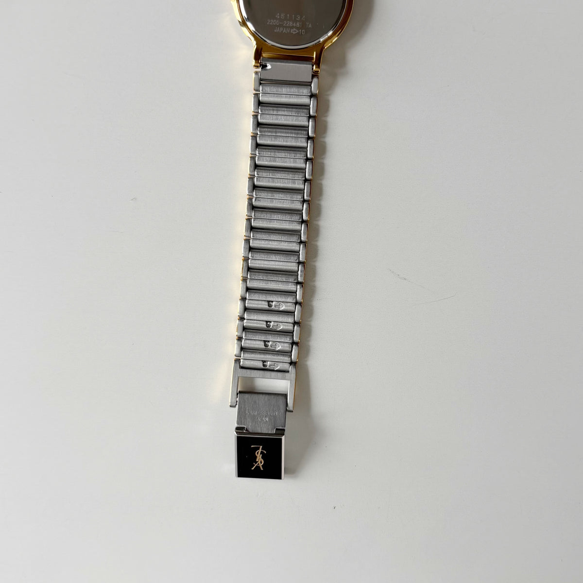 Yves Saint Laurent 1990s Round Dial Two Tone Gold Plated Watch
