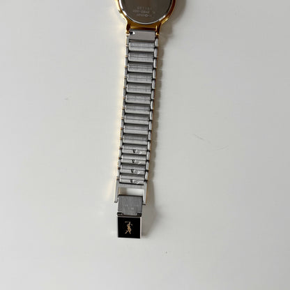 Yves Saint Laurent 1990s Round Dial Two Tone Gold Plated Watch
