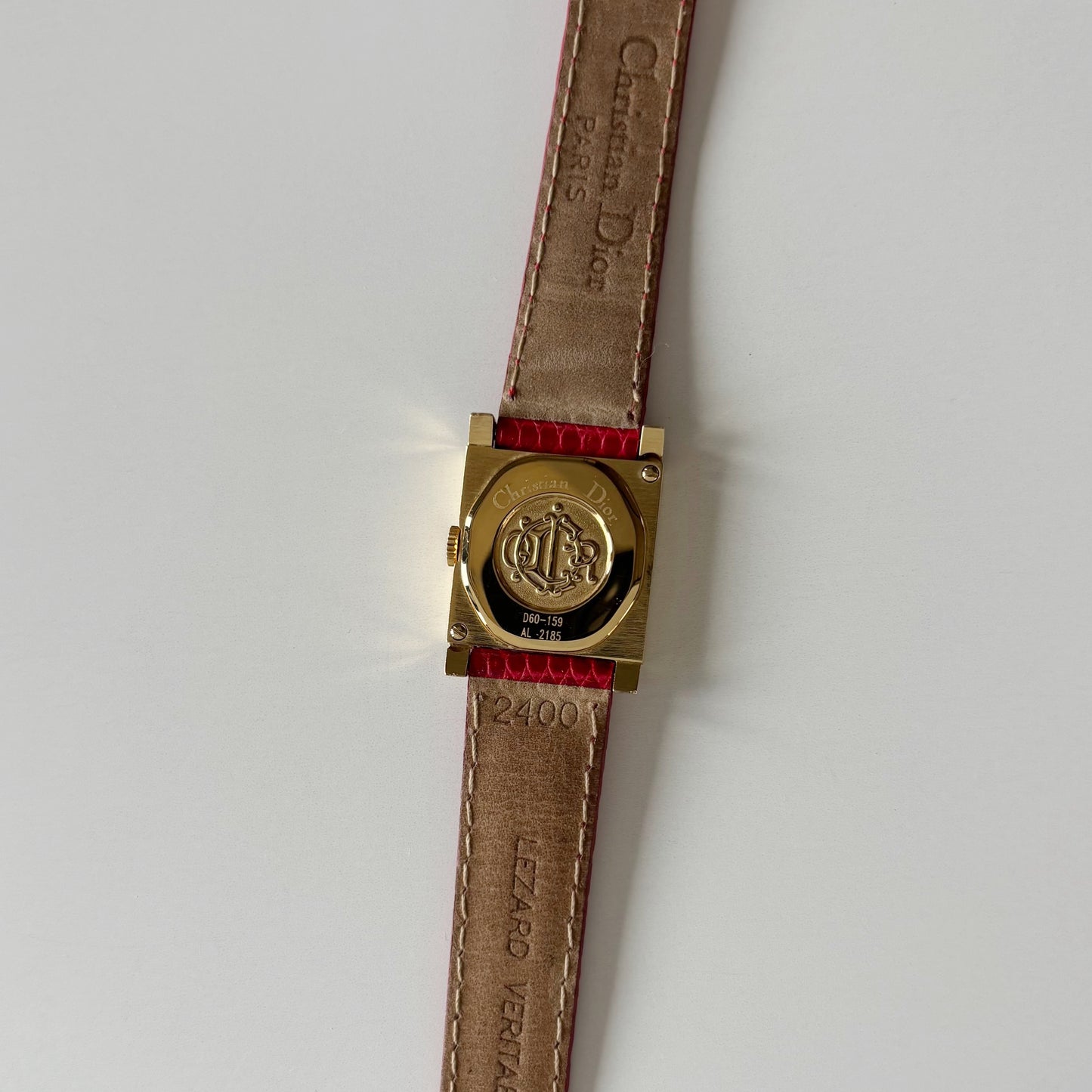 Dior 1990s Interchangeable Strap Gold Plated Watch with 4 straps, case