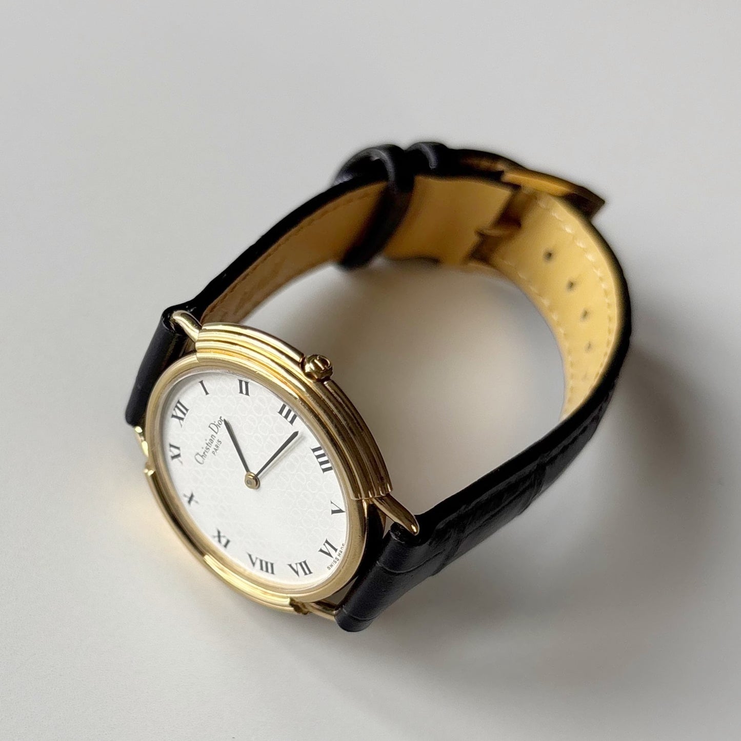 Dior 1990s CD Logo Round Dial Gold Plated Watch (Large)