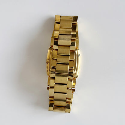 Gucci 1990s Date Gold Dial Gold Plated Watch