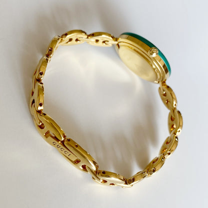 Gucci 1990s Interchangeable Bezel Gold Plated Watch with  6 bezels, case (167mm)