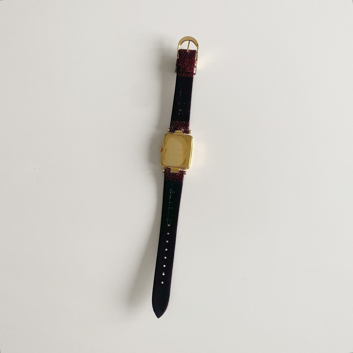 Dior 1990s Gold Dial Tank Gold Plated Watch (Large)
