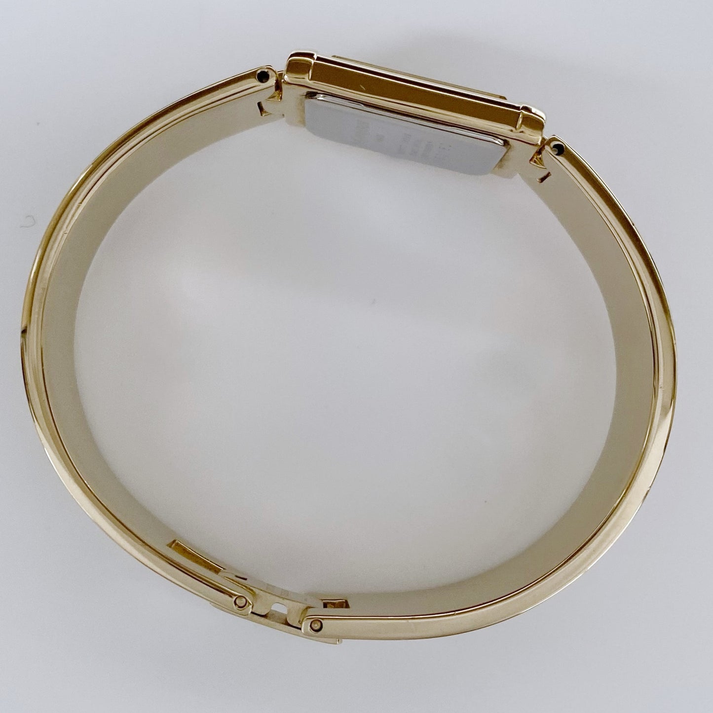 Yves Saint Laurent 1990s Seashell Dial Gold Plated Bangle Watch