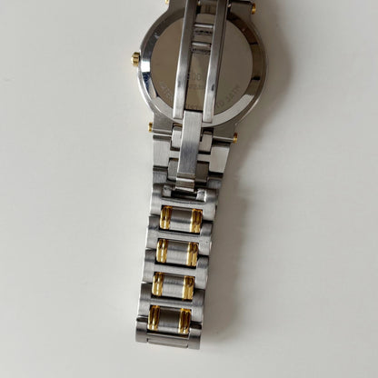 Gucci 1990s Date Round Dial Two Tone Watch (Large)