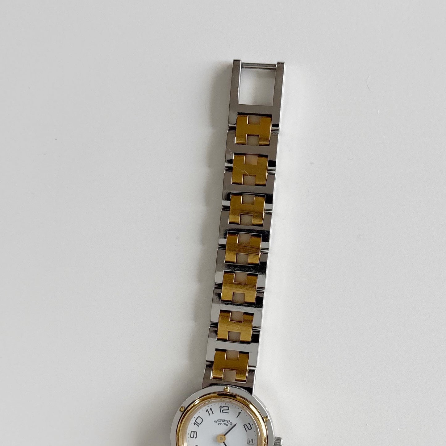 Hermes 1990s Clipper Date Two Tone Watch