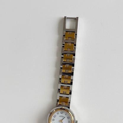 Hermes 1990s Clipper Date Two Tone Watch