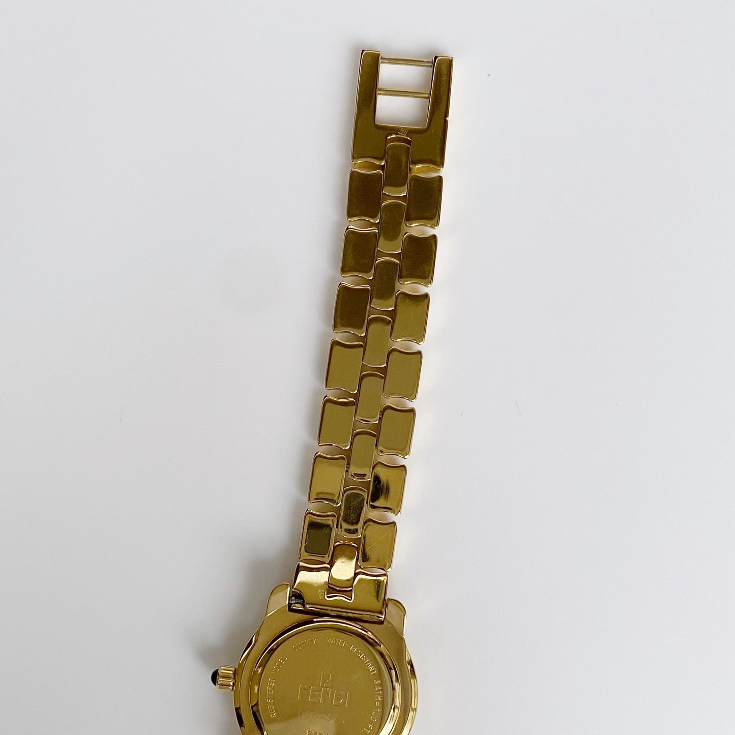 Fendi 1990s Interchangeable Bezel Round Gold Plated Watch with 3 bezels, case