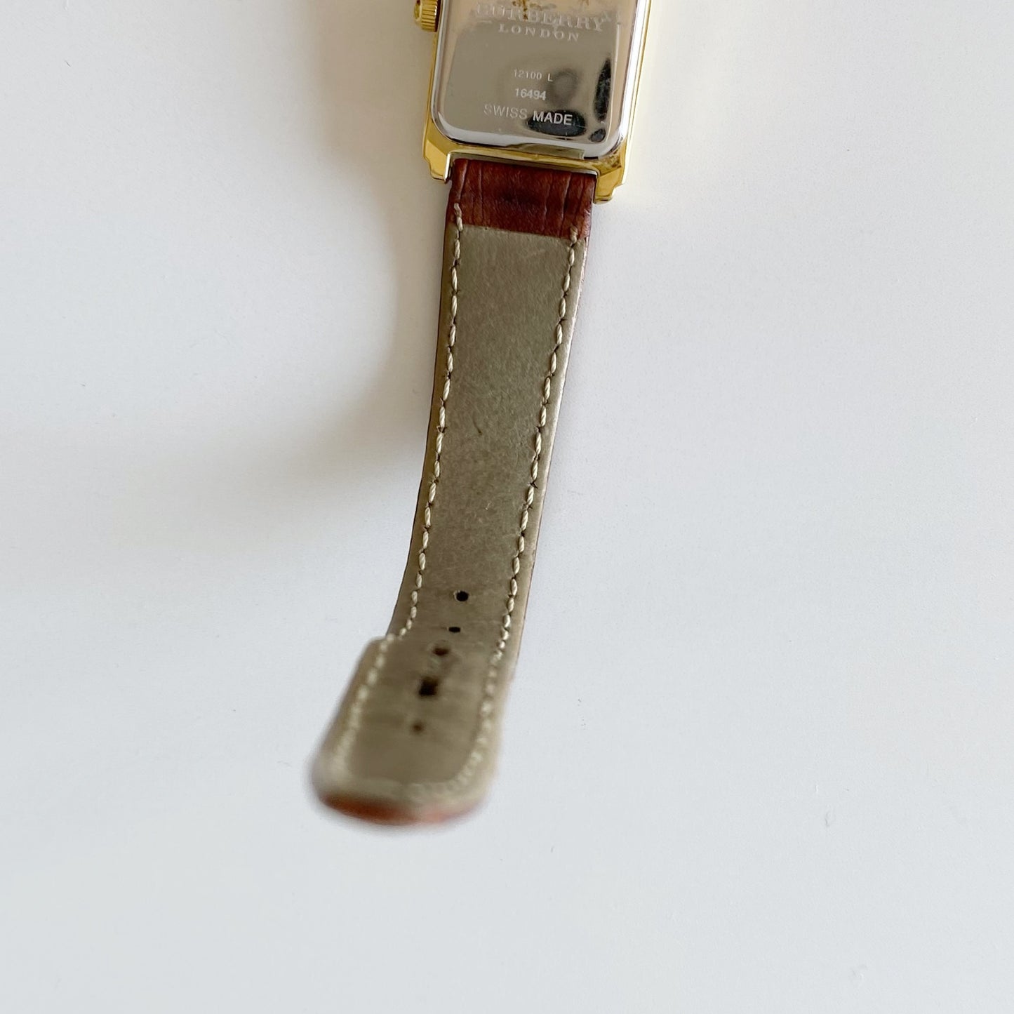 Burberry 1990s Gold Plated Tank Watch