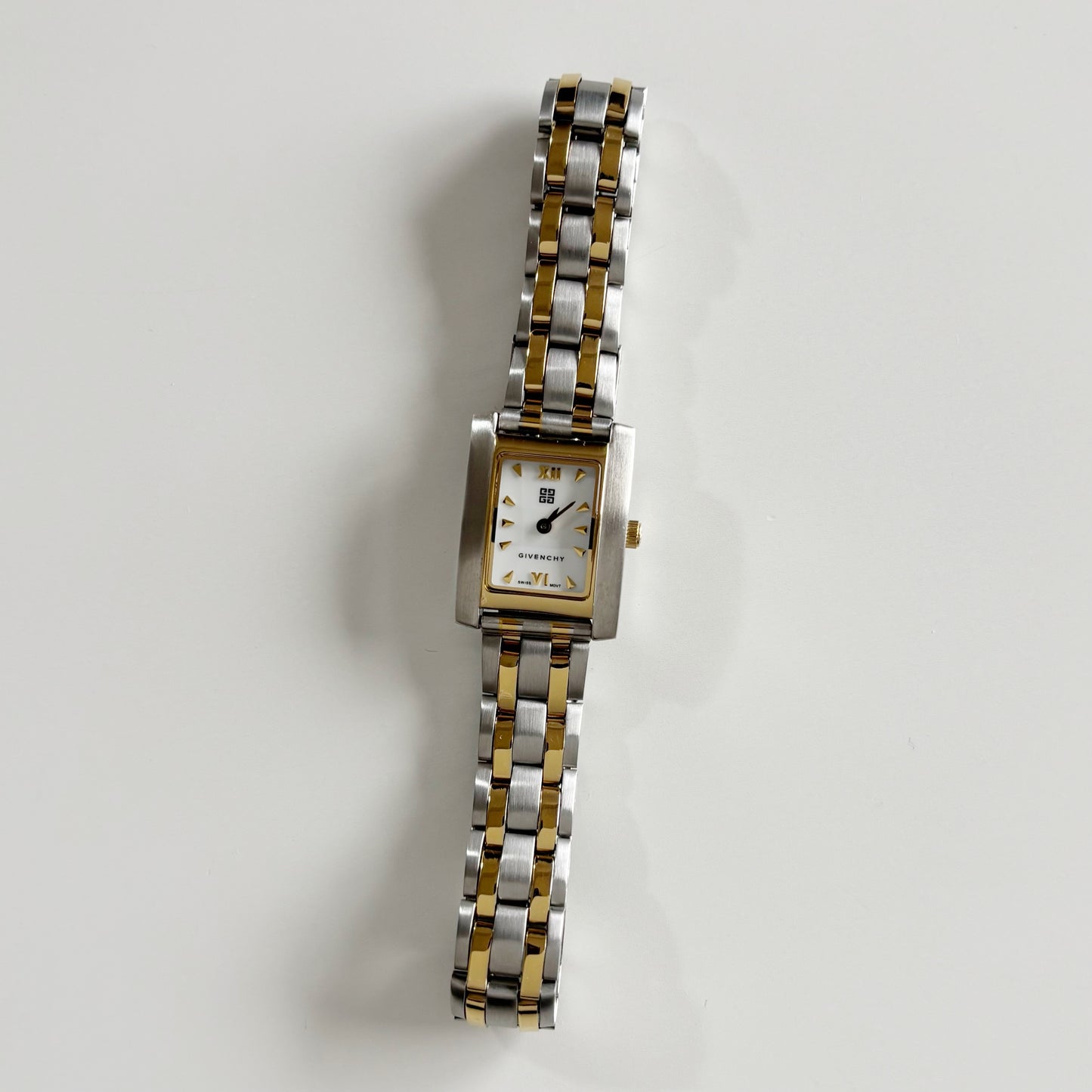 Givenchy 1990s Tank Two Tone Watch