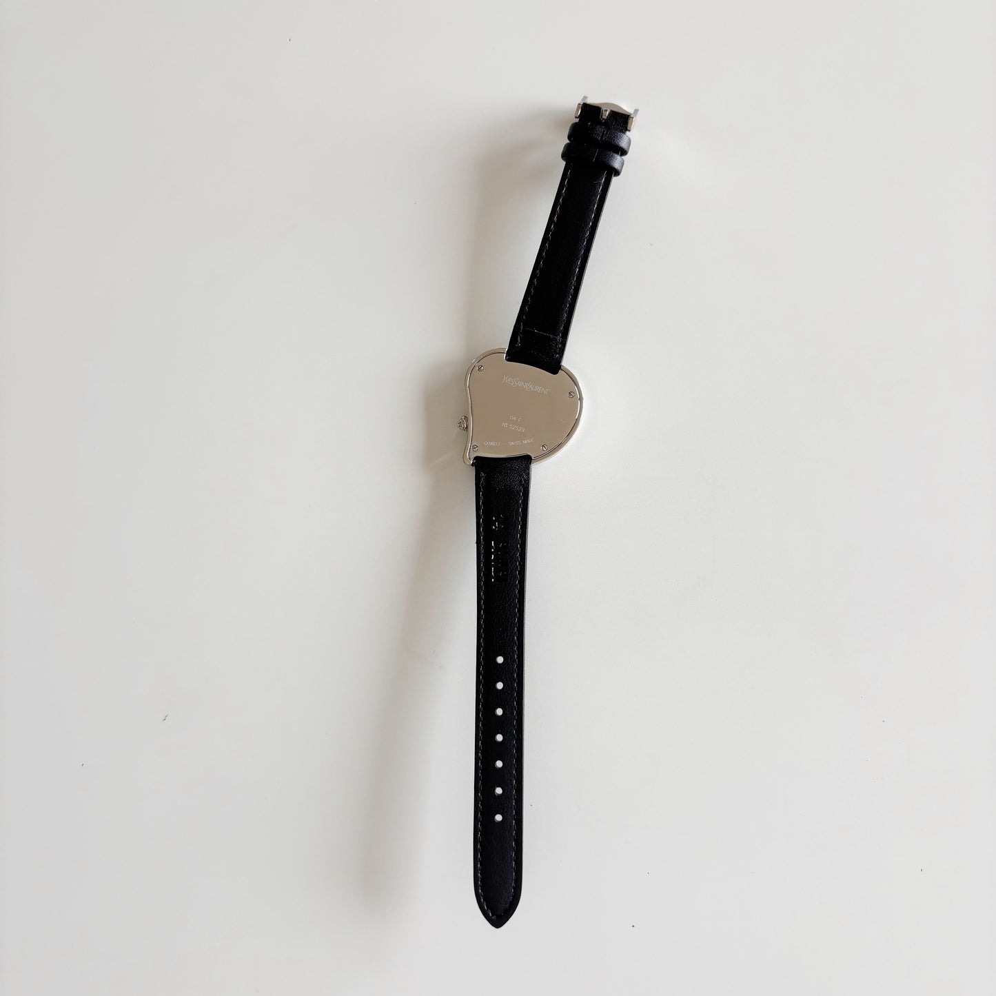 Yves Saint Laurent 1990s Heart Shaped Dial Silver Watch