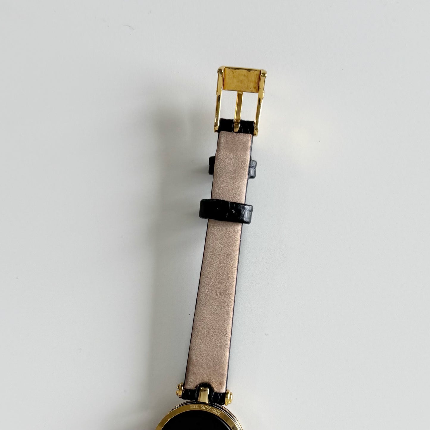 Gucci 1990s Round Dial Gold Plated Watch