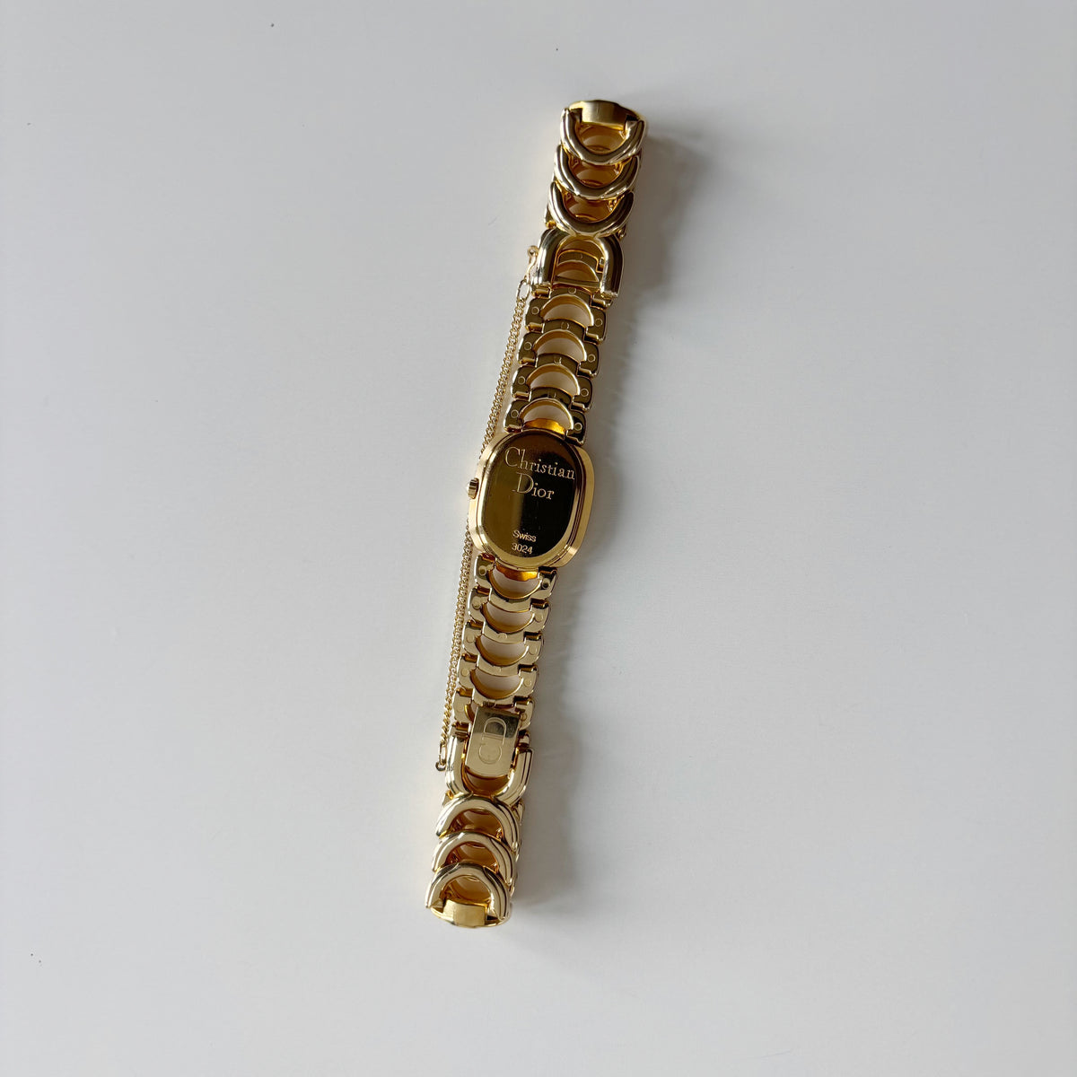 Dior 1990s Oval Dial Gold Plated Watch