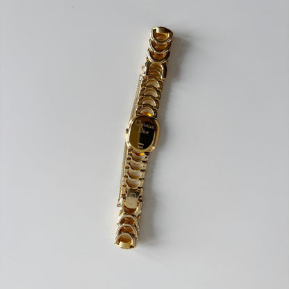 Dior 1990s Oval Dial Gold Plated Watch