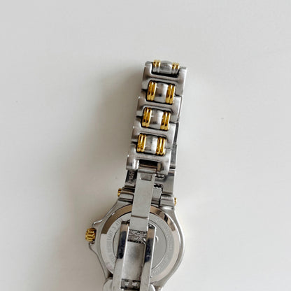 Gucci 1990s Date Round Dial Two Tone Watch