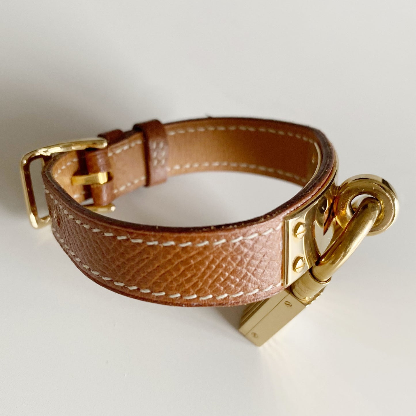 Hermes 1990s Kelly Gold Plated Watch