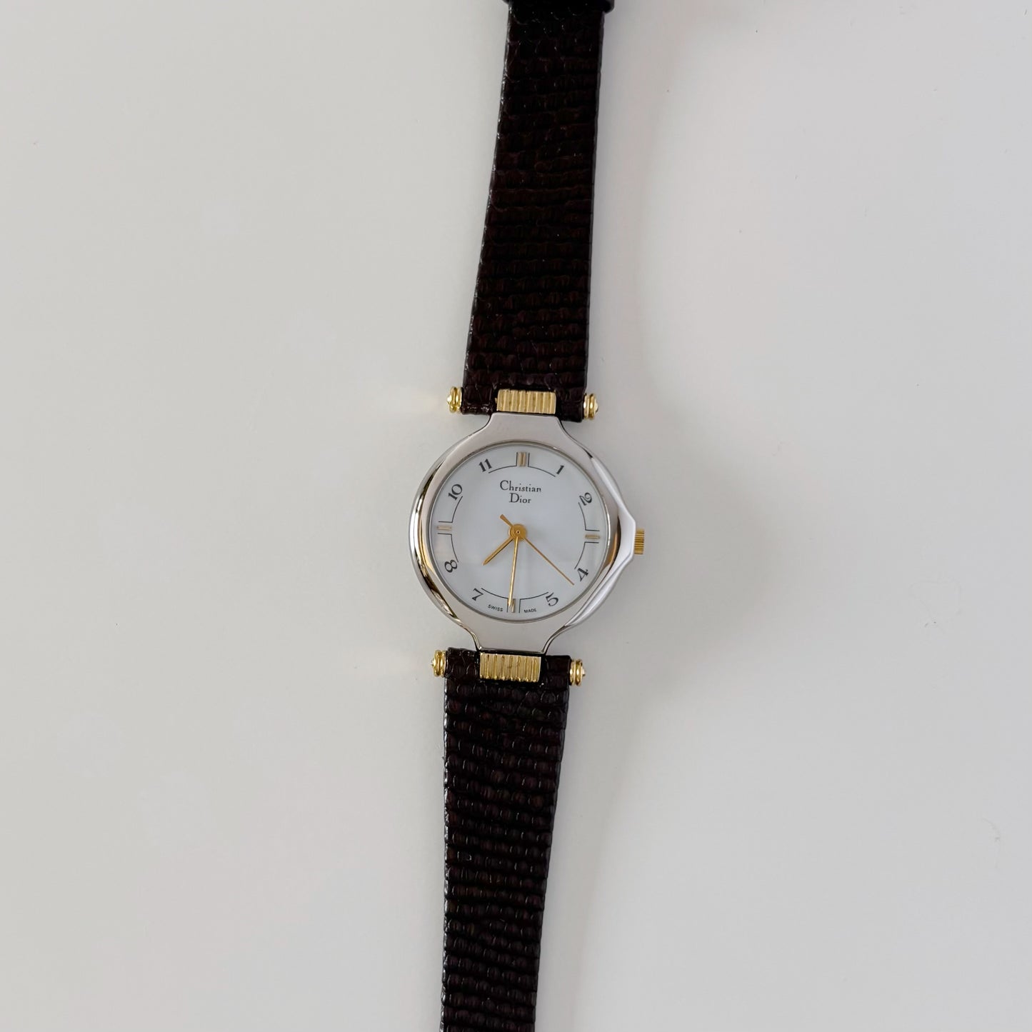 Dior 1990s Round Dial Two Tone Watch
