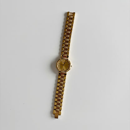 Dior 1990s Octagon Gold Plated Watch