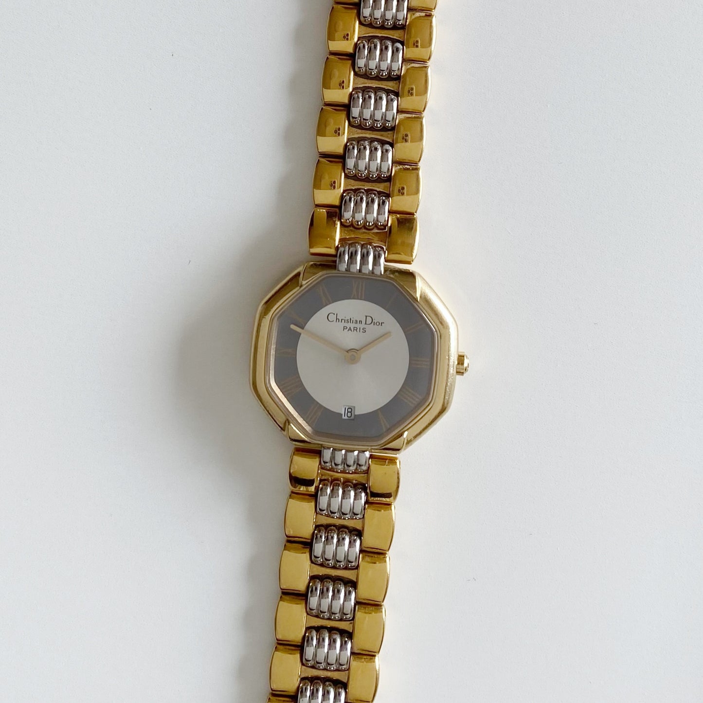 Dior 1990s Octagon Two Tone Watch