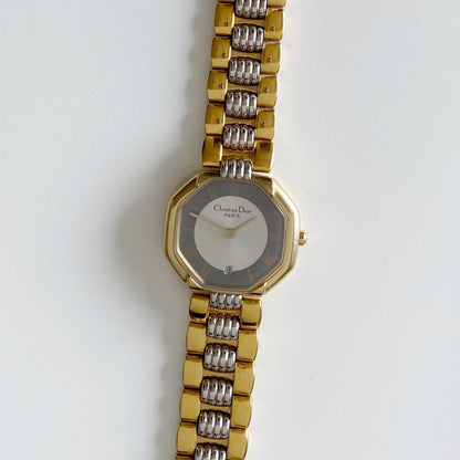 Dior 1990s Octagon Two Tone Watch