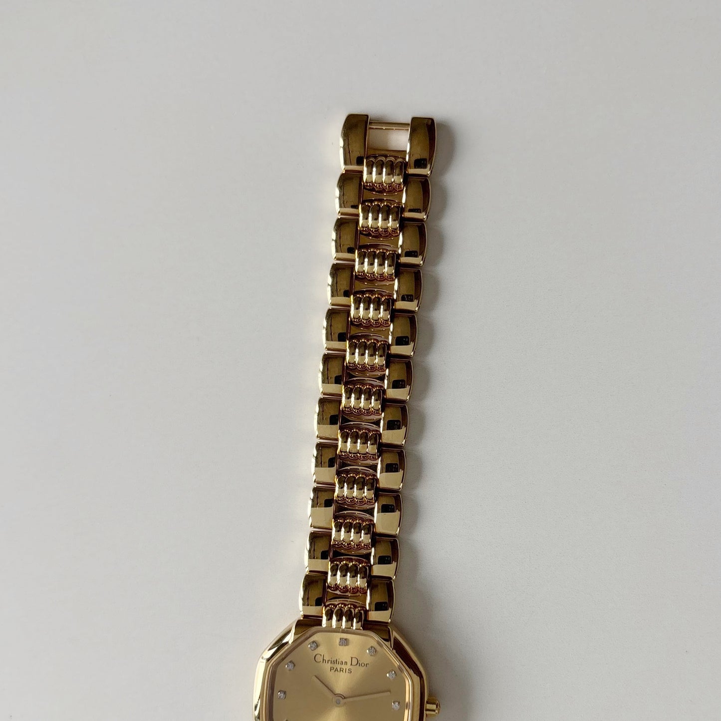 Dior 1990s Octagon Gold Plated Watch